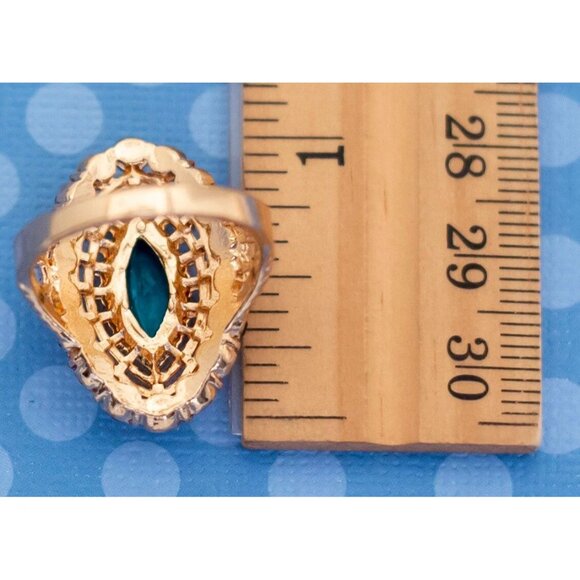 Vintage Royal Emerald's Eye Ring Size 8 1/2 - M21 - Picture 3 of 3